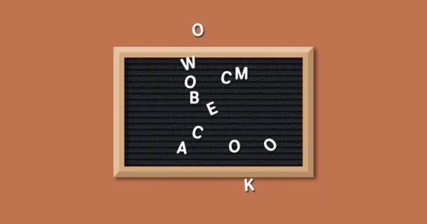 Animatie Van Woorden Welkom Terug Naar School Gevormd Witte Letters — Stockvideo