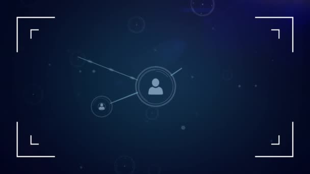 Animation Global Network Data Connections Dark Blue Background — Stock Video