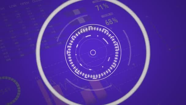 Animering Data Och Diagram Med Vita Pilar Som Rör Sig — Stockvideo