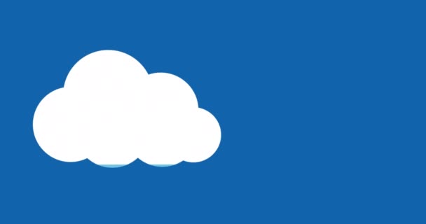 Animación Forma Nube Que Llena Azul Claro Sobre Fondo Azul — Vídeo de stock