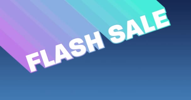 Animace Slov Flash Sale Zobrazený Shora Zleva Bílém Trasami Purpurovém — Stock video