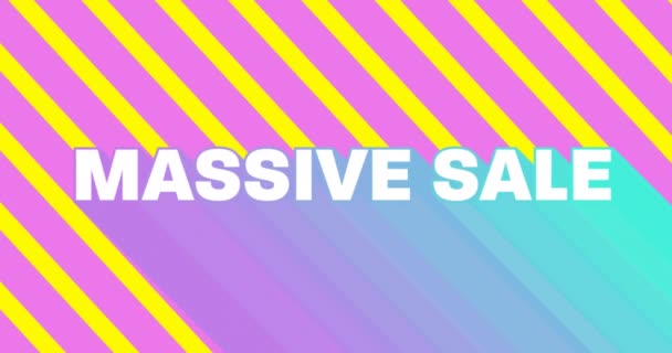 Animation Words Massive Sale Appearing White Capital Letters Gradient Green — Stock Video