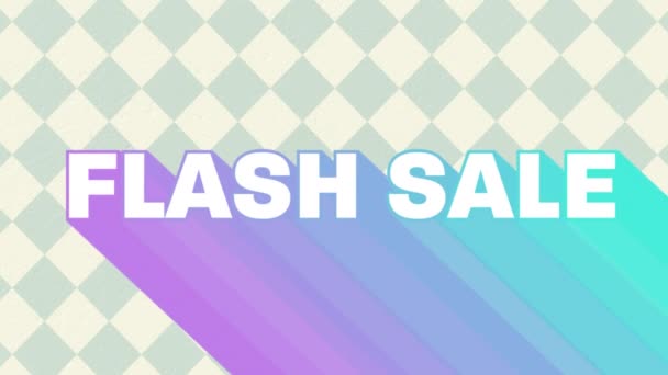 Animación Las Palabras Flash Sale Blanco Con Senderos Púrpura Azul — Vídeos de Stock