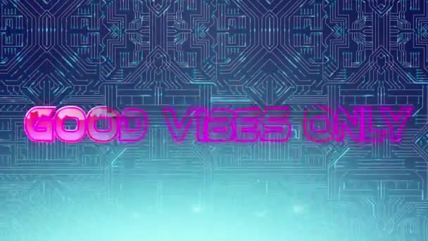 Animation Des Mots Good Vibes Uniquement Coloré Lettres Métalliques Roses — Video