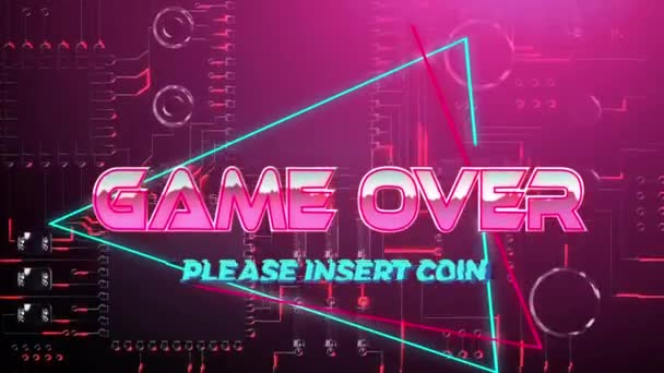 Animação Das Palavras Game Colorido Rosa Prata Brilhante Letras Metálicas — Vídeo de Stock