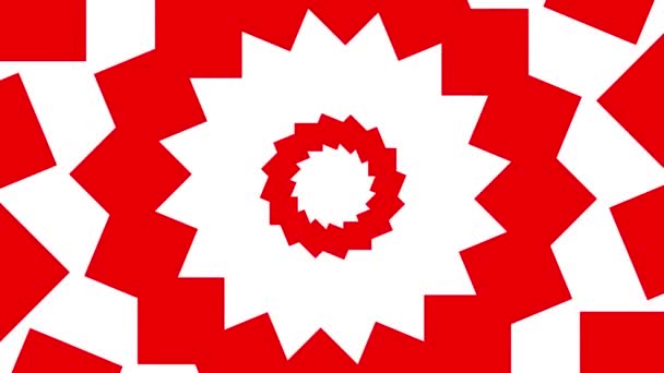 Beyaz Arka Planda Hareket Eden Kırmızı Şekillerden Oluşan Bir Kaleydoskopun — Stok video