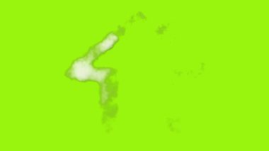 Yeşil arka plan üzerinde yüzen buluttan yapılmış bir ev şeklinin animasyonu