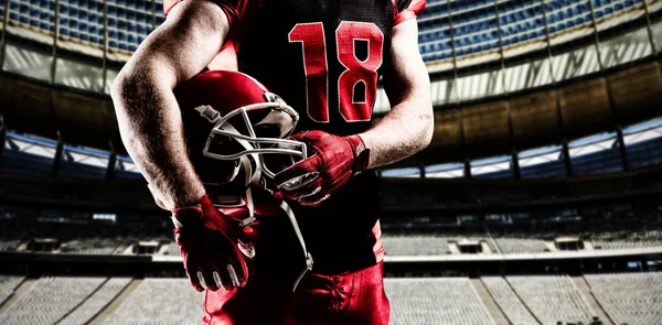 Giocatore Football Americano Contro Palo Della Porta Rugby Una Giornata — Foto Stock