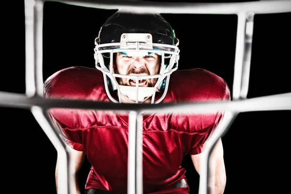 Jogador Futebol Americano Isolado Fundo Preto — Fotografia de Stock