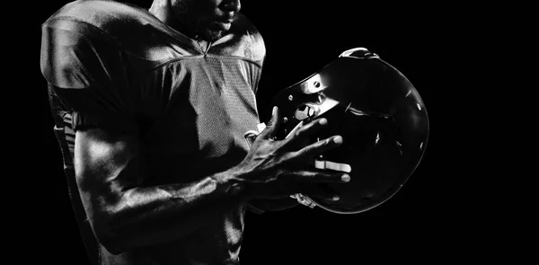 Ισχυρός Παίκτης Του Ράγκμπι Απομονώθηκε Μαύρο Φόντο — Φωτογραφία Αρχείου