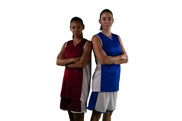 Basketbal Hráči Izolované Bílém Pozadí — Stock fotografie