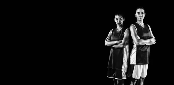 Basketball Players Isolated Black Background — Stock Photo, Image