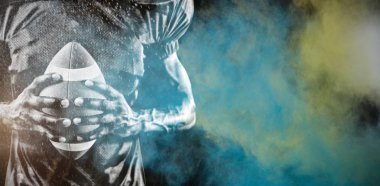 Renk tozu sıçramasına karşı Güçlü Rugby Oyuncusu