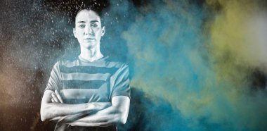 Renk tozu sıçramasına karşı sert kadın futbolcu