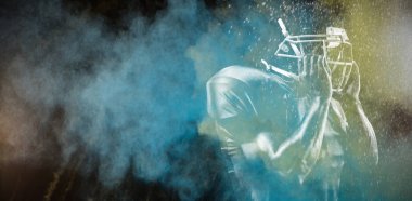 Renk tozu sıçramasına karşı Güçlü Rugby Oyuncusu