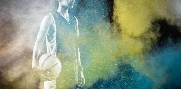 Renk tozu sıçramasına karşı sert kadın basketboloyuncusu