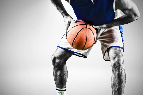 Basketball Player Isolated Grey Background — Stock Photo, Image