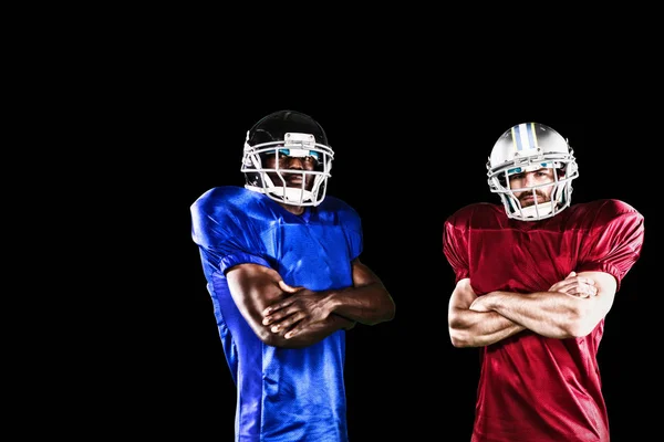 American Football Players Black Background — Stock fotografie