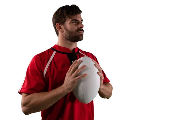 Sert Rugby Oyuncusu Beyaz Arka Planda Izole — Stok fotoğraf