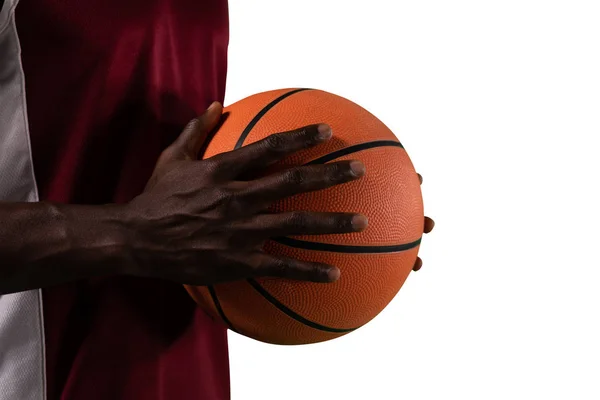 Basketbalista Izolovaný Bílém Pozadí — Stock fotografie