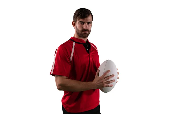 Tough Rugby Player Białym Tle — Zdjęcie stockowe