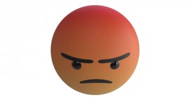 Beyaz arka planda bir öfke simgesinin canlandırması 4k