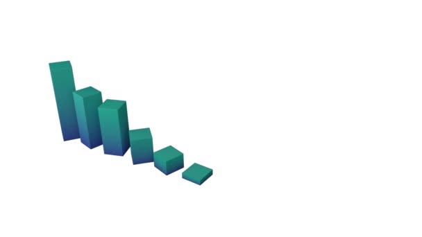 Animation Eines Blauen Blockdiagramms Auf Weißem Hintergrund — Stockvideo
