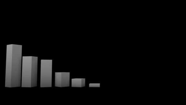 Animação Edifício Gráfico Bloco Cinza Sobre Fundo Preto — Vídeo de Stock