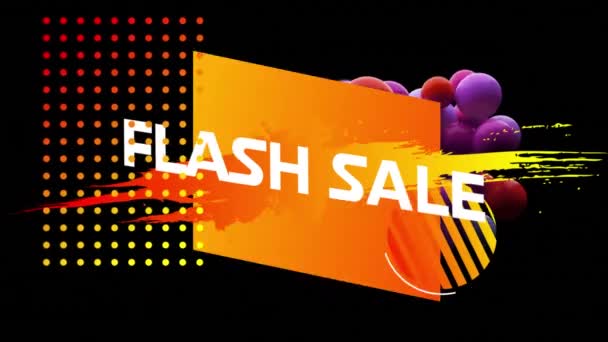 Animation Der Wörter Flash Sale Weißen Buchstaben Auf Einem Gelben — Stockvideo