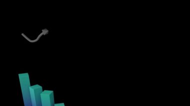 Siyah arkaplan üzerinde ok ve blok grafik oluşturma animasyonu