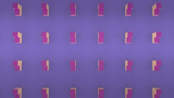 Animation Formes Abstraites Rose Violet Orange Déplaçant Formation Sur Fond — Video
