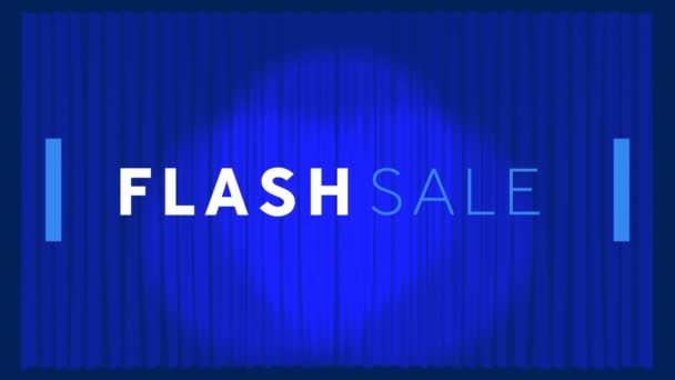 Animación Las Palabras Flash Sale Letras Blancas Azules Con Focos — Vídeo de stock