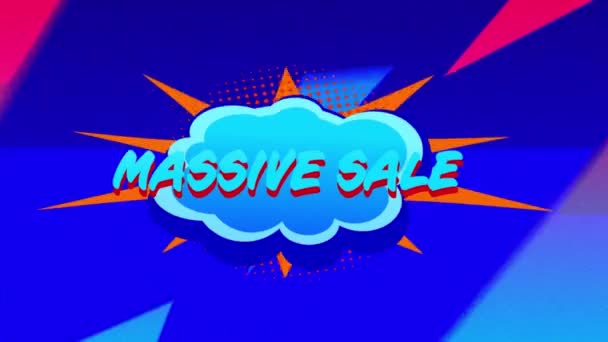 Animation Words Massive Sale Turquoise Red Letters Turquoise Cloud Colourful — Stock Video