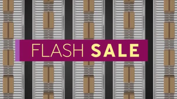 Animation Des Wortes Flash Sale Cremefarbenen Lettern Auf Einem Dunkelrosa — Stockvideo