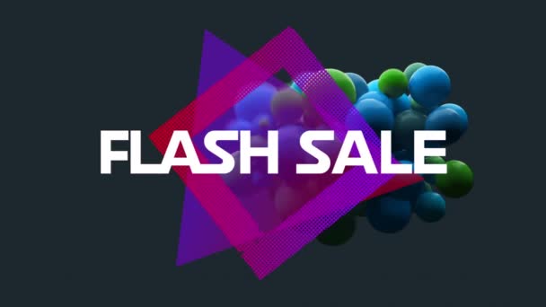 Animation Des Mots Flash Sale Lettres Blanches Sur Les Formes — Video