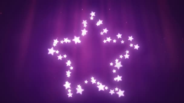 Animation Christmas Decoration Star Glowing Star Shaped Fairy Lights Purple — Stock Video