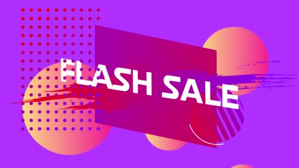 Animation Des Mots Flash Sale Lettres Blanches Sur Une Plaque — Video