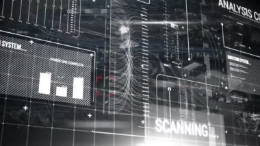 Veri işleme ve iş grafiklerinin animasyonu ve siyah arkaplan istatistikleri