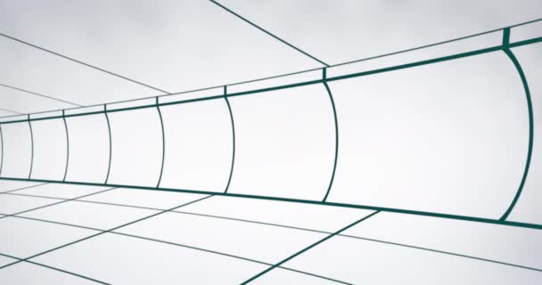 白色背景4K上移动绿网线的动画制作 — 图库视频影像