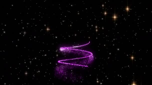 Animación Palabra Diwali Árbol Navidad Dibujado Una Línea Púrpura Brillante — Vídeo de stock
