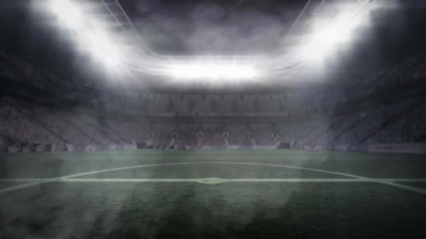 Animation Clouds Smoke Front Sports Stadium — ストック動画