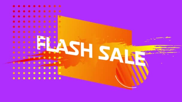 Animation Der Wörter Flash Sale Weißen Buchstaben Orangefarbener Bis Gelber — Stockvideo