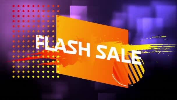 Animação Das Palavras Flash Sale Letras Brancas Com Formas Abstratas — Vídeo de Stock