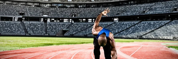 Atleta Focado Contra Estádio Rugby — Fotografia de Stock