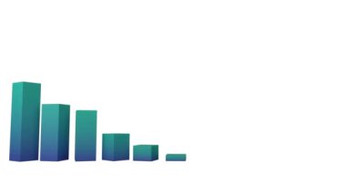 Beyaz arkaplan üzerinde 3d maviden yeşile doğru bir canlandırma