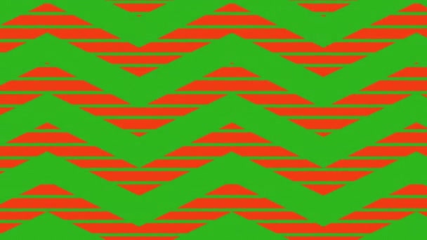 Animation Green Zig Zag Christmas Pattern Red Green Moving Stripes — Stock Video