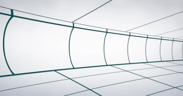 白い背景に緑のグリッド線を動かすアニメーション — ストック動画