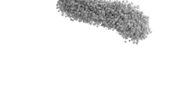 白い背景に灰色の粒子から形成された人間のバストを動かすアニメーション — ストック動画