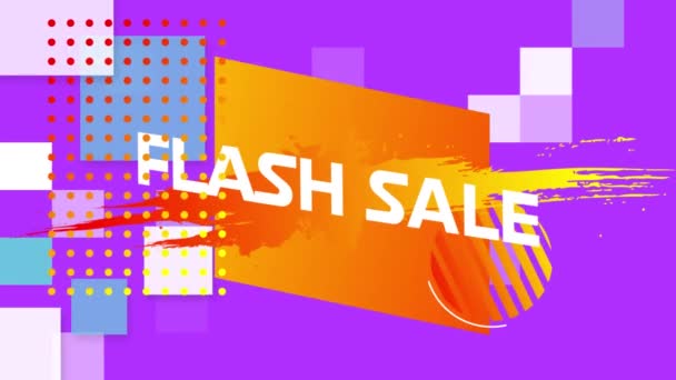 Animatie Van Woorden Flash Sale Witte Letters Een Oranje Tot — Stockvideo