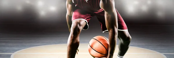 Basketball Player Digitally Generated Image Blue Spotlight — Stock Photo, Image